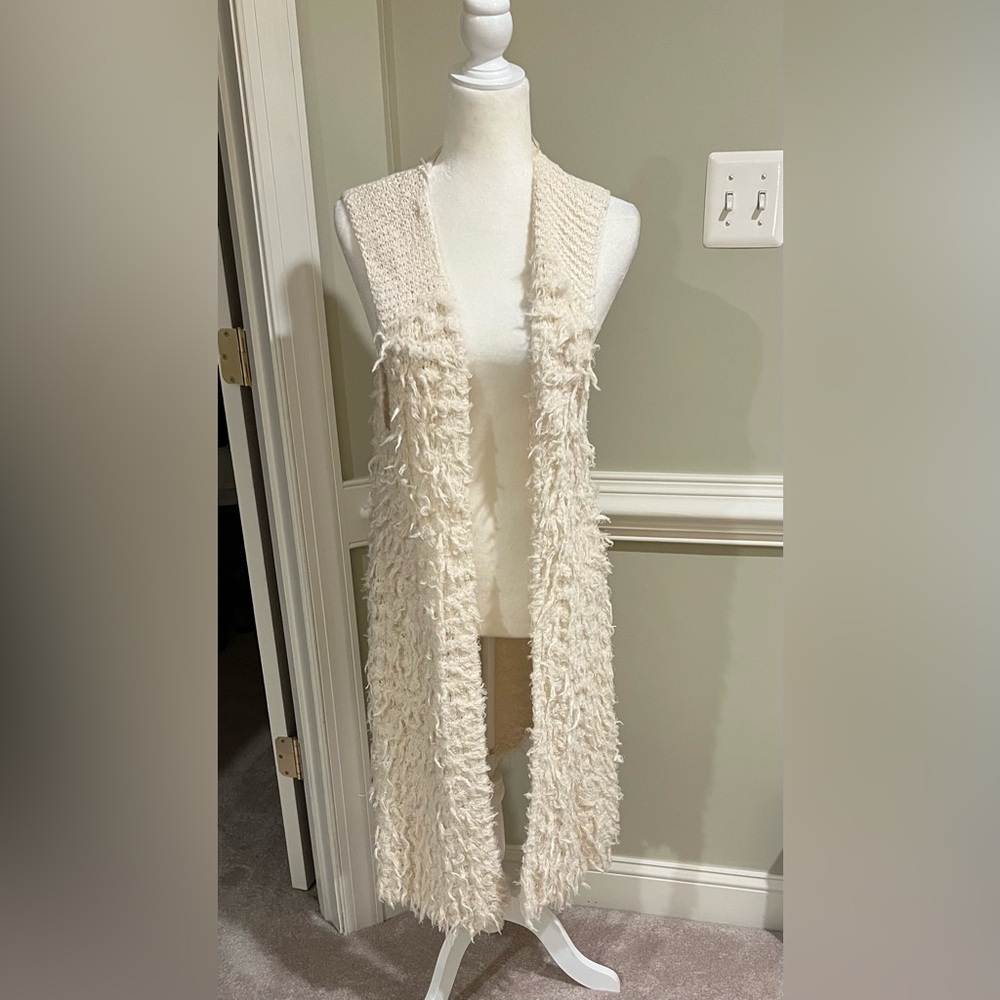 Free People Cream Textured Vest